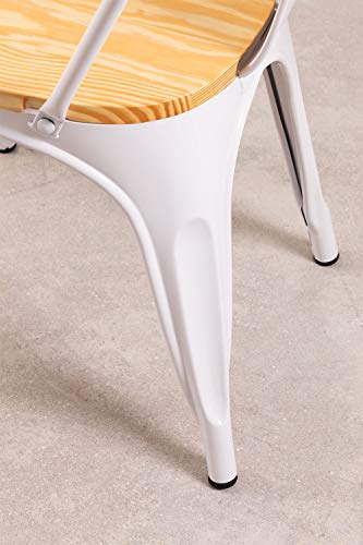 SKLUM Silla LIX Madera Madera - Acero Brillante Blanco Madera Natural - (Elige Color)