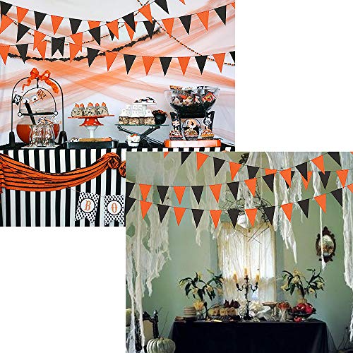 Skystuff - Banderines de Halloween para decoración de fiesta con estilo, color naranja y negro pastel