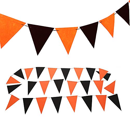 Skystuff - Banderines de Halloween para decoración de fiesta con estilo, color naranja y negro pastel