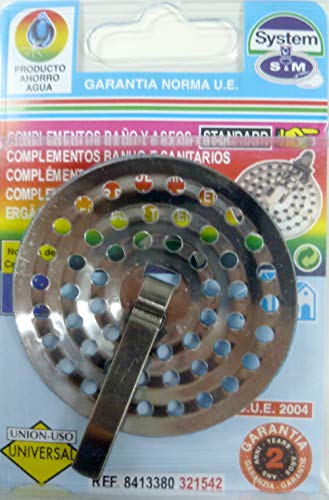 S&M Rejilla acero inoxidable grande para desagüe de fregadero de cocina con pinza Ø80 x 50 mm