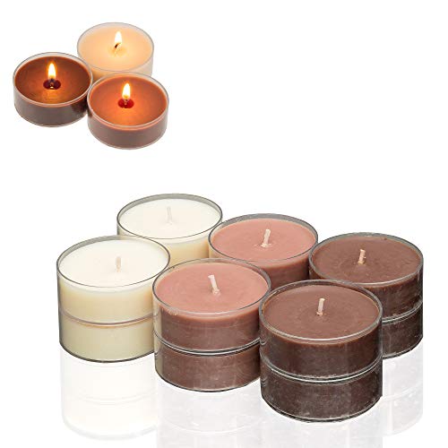 Smart-Planet® Candles Ambiente - Set de 60 en el dispensador de fragancia de vainilla Tealight con un largo tiempo de combustión Tealight fragancia de vainilla en una cáscara transparente