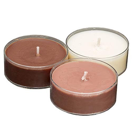 Smart Planet® - Juego de 12 velas grandes con agradable aroma de vainilla, carcasa de plástico transparente