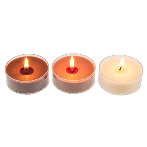 Smart Planet® - Juego de 12 velas grandes con agradable aroma de vainilla, carcasa de plástico transparente