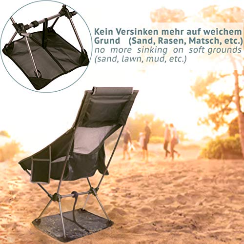 smartpeas Silla de Camping Fabricada en Robusto poliéster 600D y Aluminio - Ligera y Plegable - Accesorio de Camping con Bolsillos Laterales + tapete de Playa Gratis