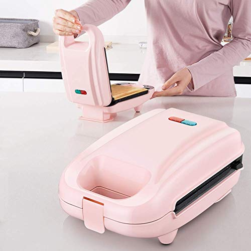 SMGLJJ Mini sandwichera eléctrica Cuadrado de Plancha for Crepes Individuales, Galletas, Huevos y Otras en el Go Desayuno, Almuerzo y Snacks con luz indicadora