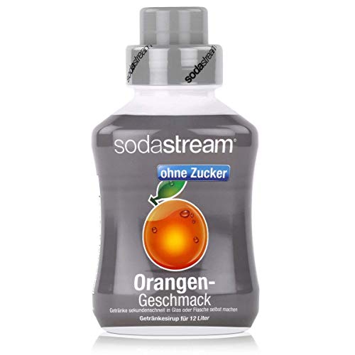 sodastream Orange Ohne Zucker, Sirope Naranja sin azúcar 500 ml, Rendimiento: 1 Botella equivale a 12 litros de Bebida preparada en Segundos y Siempre Fresca, Gris