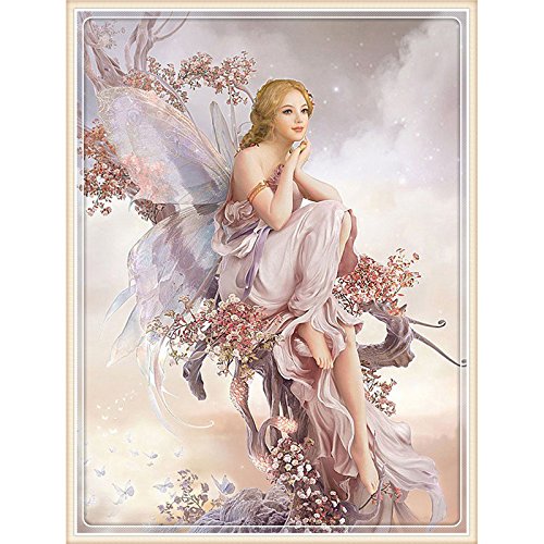 SODIAL 5D Fairy Butterfly Rhinestone Pintura Decoracion para el hogar Hada de pintura de diamante con punto de cruz Patron de bordado de diamantes