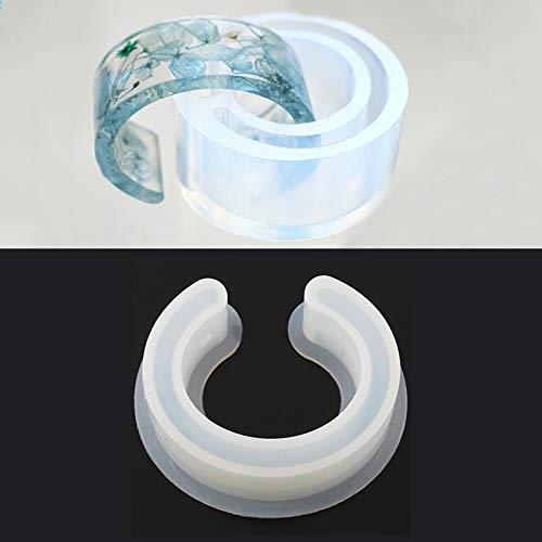 SODIAL Molde de Silicona de Puno Abierto Fabricacion de Joyas Molde de Brazalete Pulsera para Flor de Resina DIY