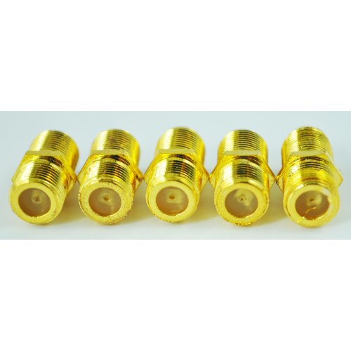 SODIAL(R) 5 x Conector Adaptador Acoplador Coaxial Barril Tipo-F Hembra a Hembra