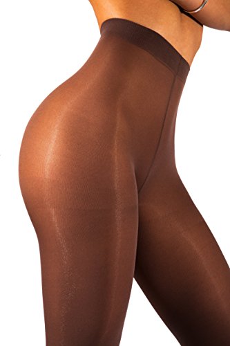 sofsy Medias opaco para mujer Microfibra 40 Den [Hechos en Italia] Chocolate 4 - Large