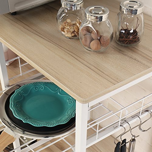 sogesfurniture Estante de Cocina Estante de Microondas, 3 Niveles Baker's Rack Soporte Organizador para Carro de Microondas Estantes de Almacenamiento, Arce W5S-MO-BH