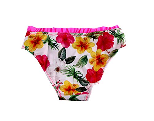 SOL Y PLAYA-Bañador niña para Natación Traje de Baño para Bebés Bañador Braguita Bikini niñas Ropa de baño Bebe niña Flor Unicornios Frutas Piña sandía Fresa plátano (5-6años, Rosa Flor-)