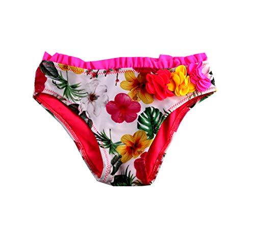 SOL Y PLAYA-Bañador niña para Natación Traje de Baño para Bebés Bañador Braguita Bikini niñas Ropa de baño Bebe niña Flor Unicornios Frutas Piña sandía Fresa plátano (5-6años, Rosa Flor-)