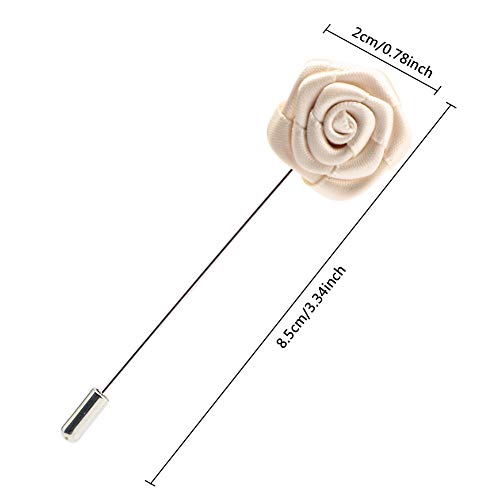 Soleebee Perno de la Flor de la Solapa Pin del Boutonniere de los Hombres para el Banquete de Boda del Traje (3 Piezas Mini Rose)