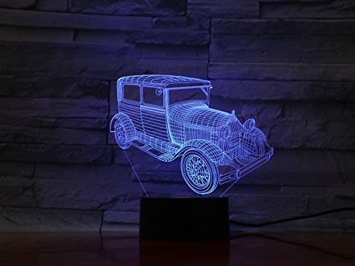 Solo 1 pieza LED Coche 3D Luz nocturna Gradiente Off-road Sports Car Forma USB Mesita de noche Dormitorio Lámpara de mesa 3D Decoración interior USB Lámpara de ambiente Cumpleaños Nuevo regalo