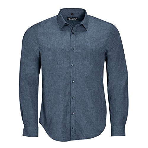 SOLS - Camisa de Botones de Manga Larga Modelo Barnet Hombre Caballero (XL) (Vaqueros Jaspeados)