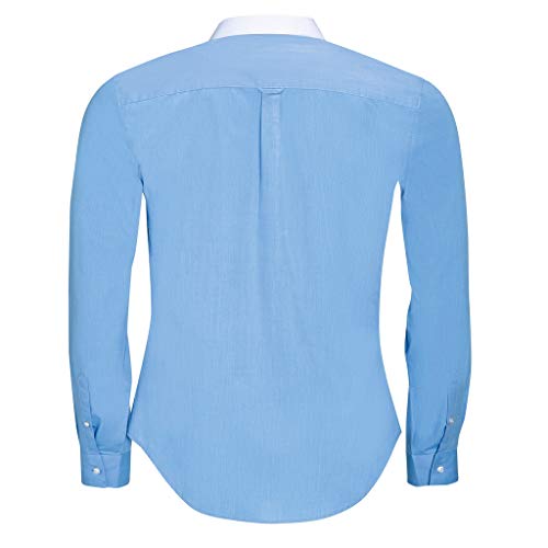 SOLS - Camisa Formal de Popelina Contraste mangaalrga Mdoelo Belmont Hombre Caballero (XXL) (Azul Cielo)