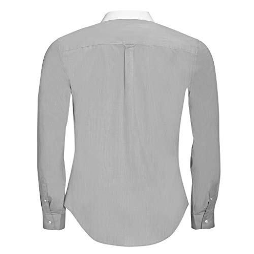 SOLS - Camisa Formal de Popelina Contraste mangaalrga Mdoelo Belmont Hombre Caballero (XXL) (Azul Cielo)