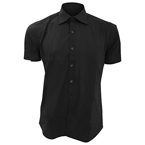 SOLS - Camisa Oxford de Manga Corta para Trabajar Modelo Brisbane Hombre Caballero - Trabajo/Fiesta/Verano (3XL) (Negro)