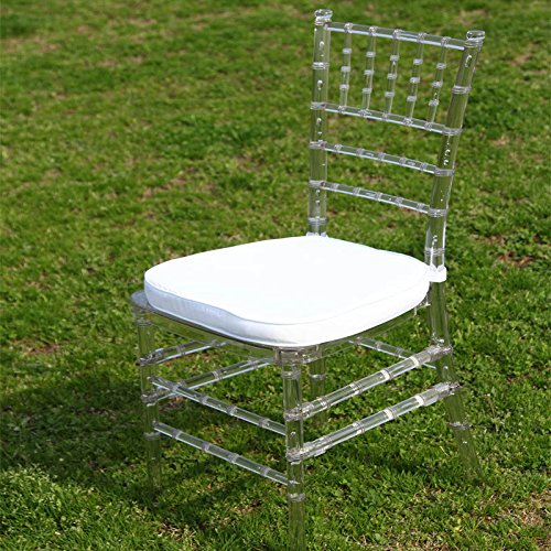 Solycarpa Silla de palillería Transparente con cojín Incluido para Bodas, Eventos, salón Comedor, restaurantes, Catering y salón de Celebraciones.