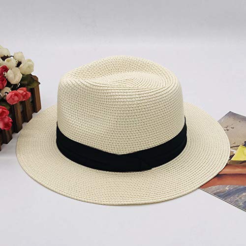 Sombrero de Panamá para Mujer, Sombrero de Verano, Visera de Paja Blanca Coreana