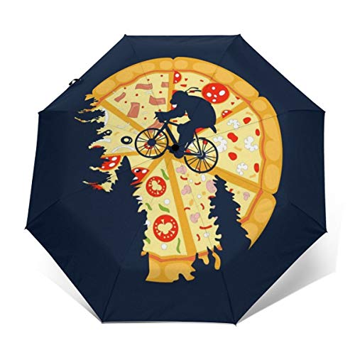 Sombrilla de Viaje Plegable con diseño de Las Tortugas Ninja de Teenage Mutant para Pizza y Luna Resistente al Viento, compacta y con Apertura y Cierre automático, Plegable