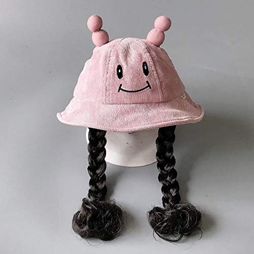 Sombrilla Sombrero para el sol Sombrero de pescador Gorro de peluca para bebé Mujer 3-6-12 meses Lindo gorro de lavabo, 5 meses - 2 años, Adecuado para 44-48 cm, Talla única, Calabaza confitada rosa