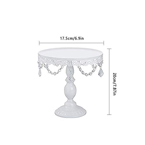 Soporte de hierro forjado para tartas y postres, con colgante de cristal, para pasteles, galletas o frutas para todo tipo de eventos y fiestas 20 X 17,5 Cm