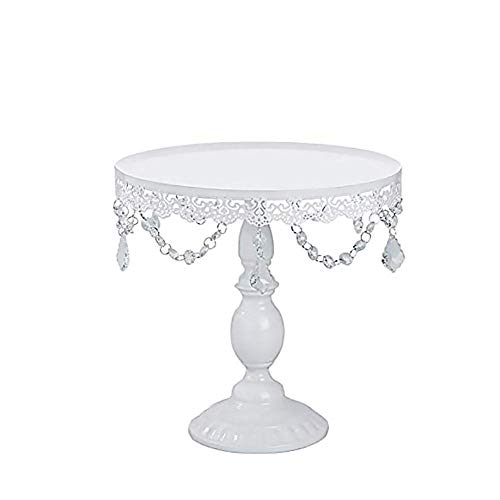 Soporte de hierro forjado para tartas y postres, con colgante de cristal, para pasteles, galletas o frutas para todo tipo de eventos y fiestas 20 X 17,5 Cm