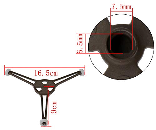 Soporte de placa giratoria de vidrio para microondas Soporte de rodillo Soporte de horno de microondas con brazo triple de 24.5 cm