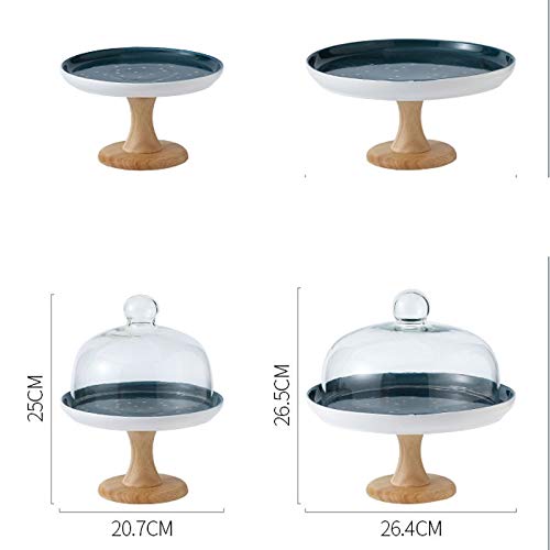Soporte Pastel Molde de cerámica for pastel de estrellas Cubierta de vidrio alta Bandeja de exhibición de postres Soporte de pastel Decoración de Pasteles Expositor (tamaño : S)