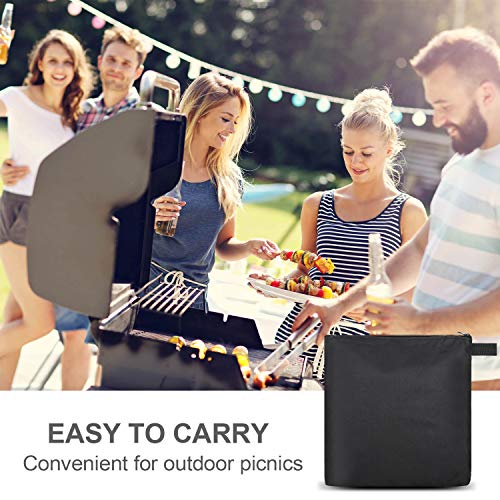 Sotor Funda de Barbacoa, 600D Oxford Impermeable Resistente al Desgarro, con Hebilla Doble, Cordón Ajustable, Doble Asa y Bolsa, Protección Solar/Lluvia/Polvo/Viento/UV, 152 x 75 x 124 cm - Negro