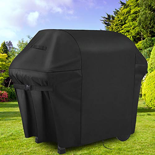 Sotor Funda de Barbacoa, 600D Oxford Impermeable Resistente al Desgarro, con Hebilla Doble, Cordón Ajustable, Doble Asa y Bolsa, Protección Solar/Lluvia/Polvo/Viento/UV, 152 x 75 x 124 cm - Negro