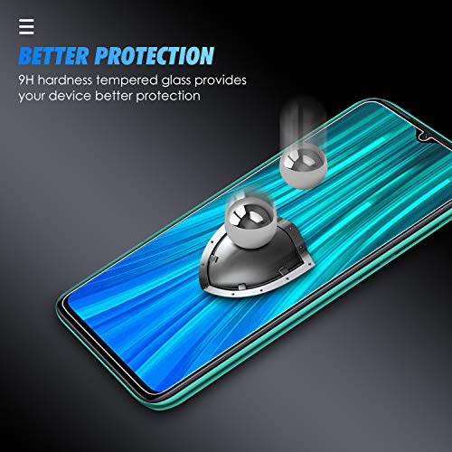 SPARIN [3-Pack] Cristal Templado Redmi Note 8 Pro Protector Pantalla Redmi Note 8 Pro Vidrio Templado con [Sin Cobertura Toda Pantalla] [Alta Definición] [9H Dureza] [Anti-Huella]