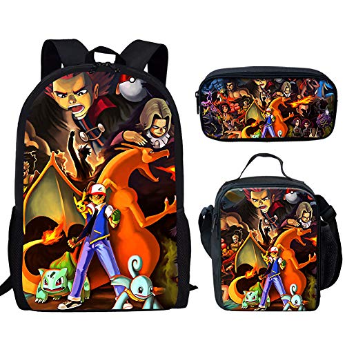 SpArt Anime Pikachu Pokemon - Mochila escolar para niños y niñas, diseño de anime, Pokemon A2 (Multicolor) - sp-cgk