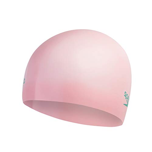 Speedo Gorro Liso Moldeado de Silicona Junior natación, Unisex-Youth, Rosa, One Size