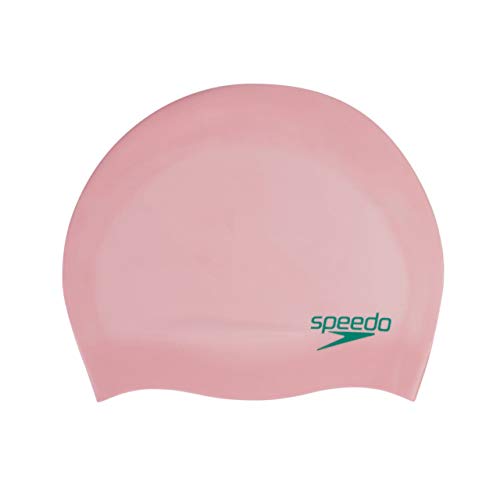 Speedo Gorro Liso Moldeado de Silicona Junior natación, Unisex-Youth, Rosa, One Size