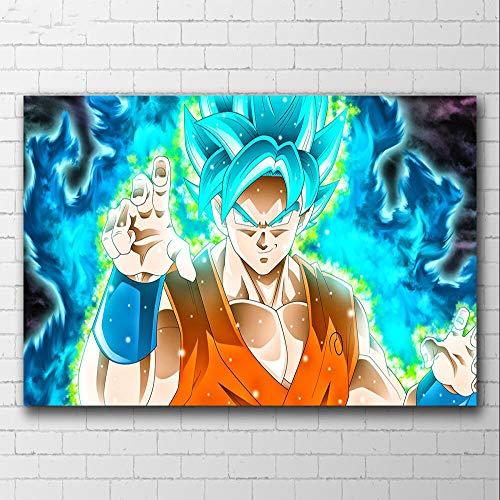 SQSHBBC HD Anime Wall Art Canvas Dragon Ball Super Goku Poster Print Hot Anime Wall Art Painting Art Pictures para Sala de Estar Decoración para el hogar A1 28X32 Pulgadas