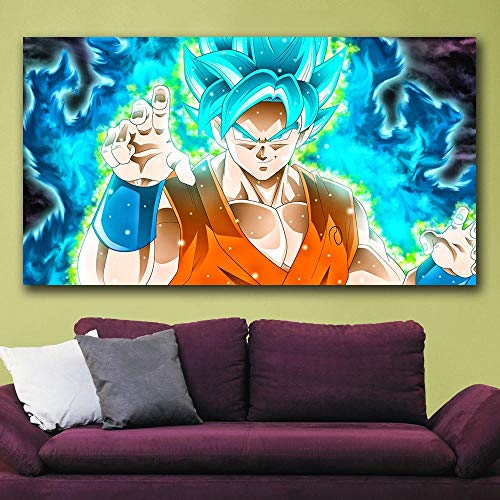 SQSHBBC HD Anime Wall Art Canvas Dragon Ball Super Goku Poster Print Hot Anime Wall Art Painting Art Pictures para Sala de Estar Decoración para el hogar A1 28X32 Pulgadas