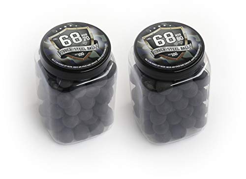 SSR 100 x Bolas Acero de Gomma Maciza Ram Paintball Rubberballs HDS SG 68 T4E .68 Calibre Rubber Balls Paintballs Rubberballs