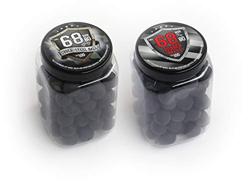 SSR 100 x Bolas Acero de Gomma Maciza Ram Paintball Rubberballs HDS SG 68 T4E .68 Calibre Rubber Balls Paintballs Rubberballs