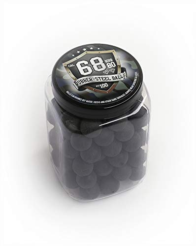 SSR 100 x Bolas Acero de Gomma Maciza Ram Paintball Rubberballs HDS SG 68 T4E .68 Calibre Rubber Balls Paintballs Rubberballs