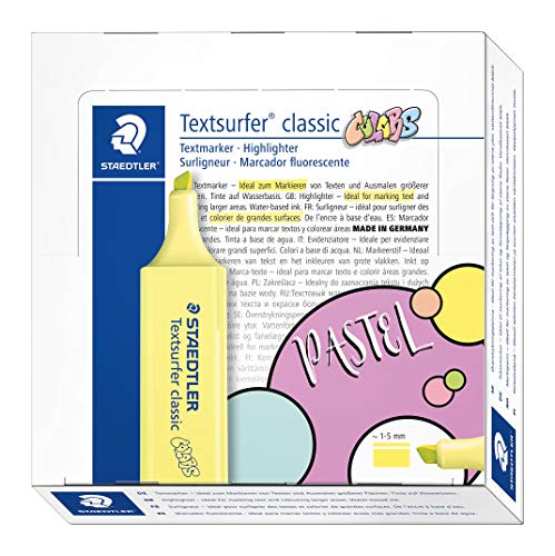 STAEDTLER 364 C100 VE Rotulador Fluorescente Textsurfer Classic, Marcador de Color Amarillo Girasol