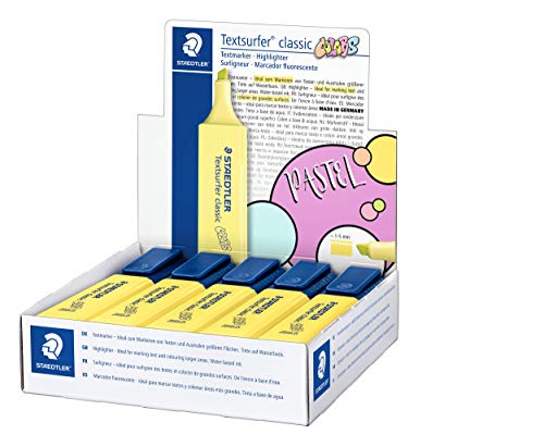 STAEDTLER 364 C100 VE Rotulador Fluorescente Textsurfer Classic, Marcador de Color Amarillo Girasol