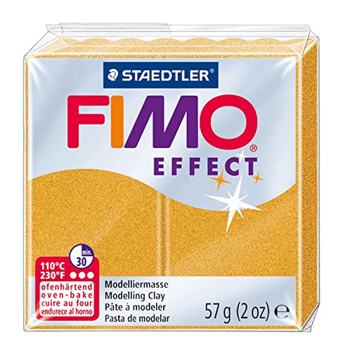 Staedtler 8020-11. Pasta para modelar de color oro metálico Fimo Effect. Caja con 1 pastilla de 57 gramos.