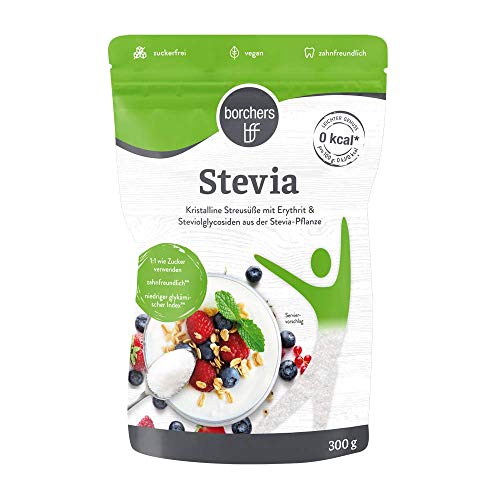 Stevia en polvo 300 g. para endulzar infusiones, café,frutas, yogures, postres u otros platos, y también para cocinar y hornear.