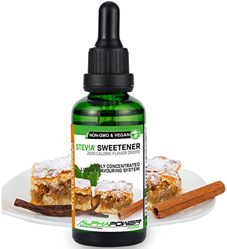 Stevia líquida natural I SÚPER PACK AHORRO 5x50 ml, Gotas de chocolate blanco, galleta de mantequilla, pastel de manzana y canela, Sabor a galletas de chocolate y mantequilla de maní, tarta de queso