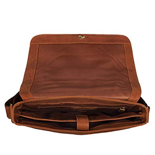 STILORD 'Riley' Bolso Bandolera Piel Marrón Mariconera Bolso Mensajero Vintage Bolso Documentos DIN A5 para Tablet 10.1 Bolso Hombro Pequeño de Cuero, Color:arrona - marrón