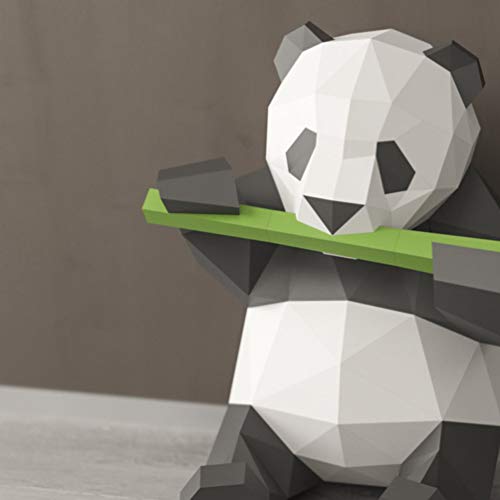 STOBOK Panda Come Bambú Modelo de Papel 3D Acción Papel Artesanía Estereoscópica Geométrica Origami Decoración de Escritorio Adornos Juguetes