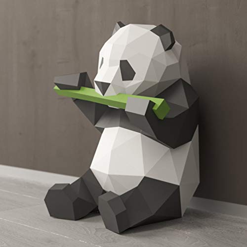 STOBOK Panda Come Bambú Modelo de Papel 3D Acción Papel Artesanía Estereoscópica Geométrica Origami Decoración de Escritorio Adornos Juguetes